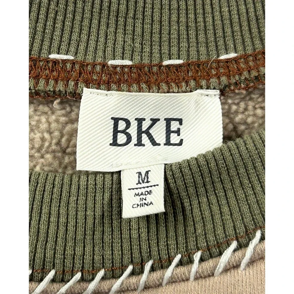BKE Colorblock Oversized Crewneck Sweatshirt Pullover